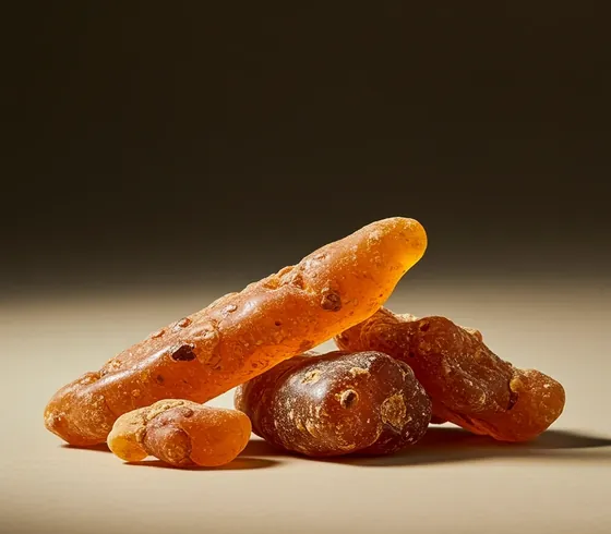 Amber pieces of boswellia (frankincense) resin